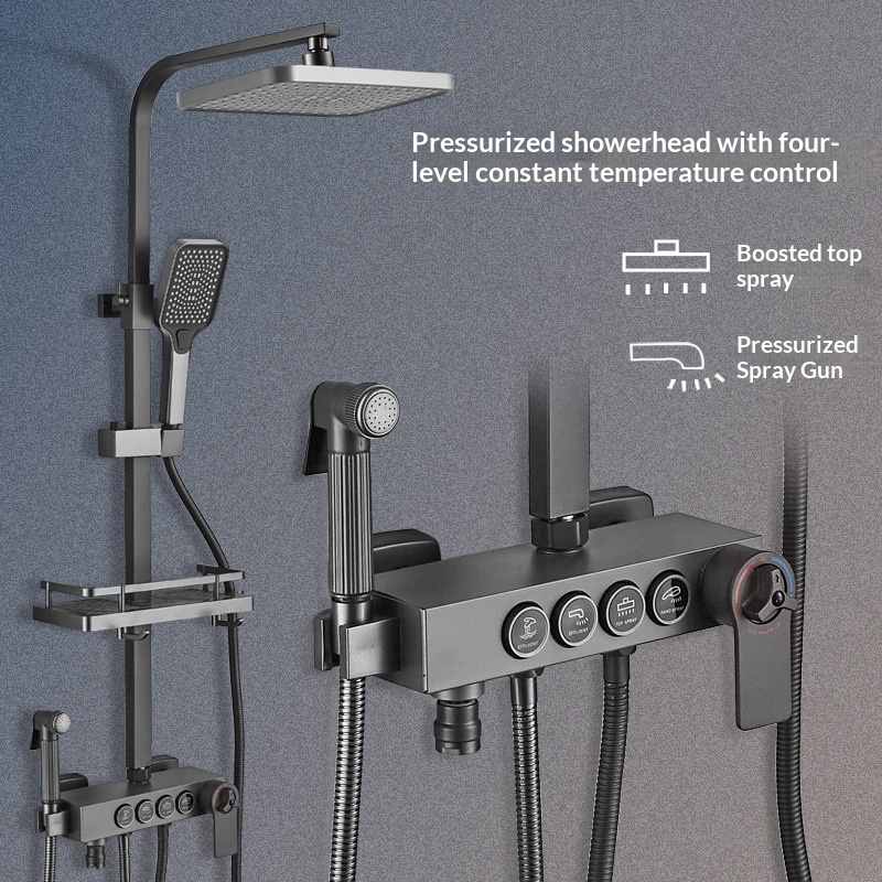 ステンレス鋼シャワーセット抗カルク自己洗浄レインシャワーヘッ - Home Bathroom Set のレビューと価格