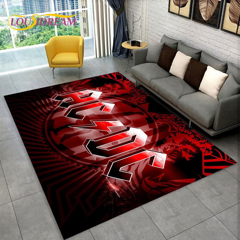 AC/DC ロックバンドエリアラグ 大型、カーペットラグ 家 - Home Bathroom Rugs のレビューと価格