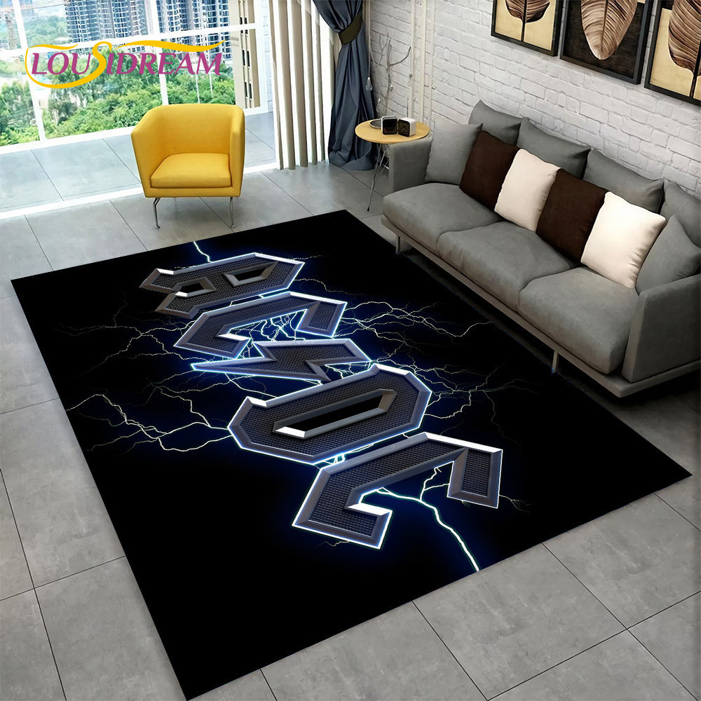 AC/DC ロックバンドエリアラグ 大型、カーペットラグ 家 - Home Bathroom Rugs のレビューと価格