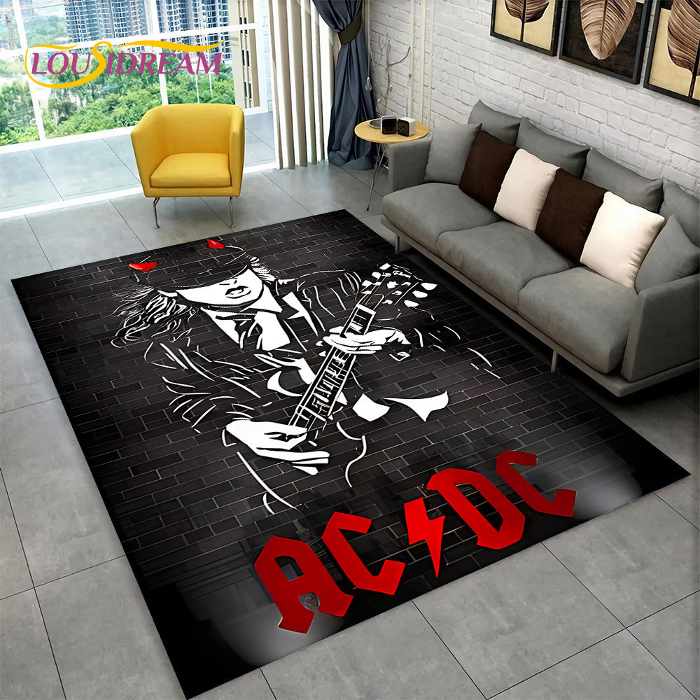 AC/DC ロックバンドエリアラグ 大型、カーペットラグ 家 - Home Bathroom Rugs のレビューと価格