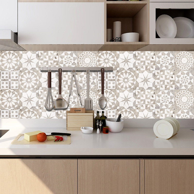 10 個大理石パターンタイル壁ステッカーキッチンバックスプラ - Home Bathroom Wallpaper のレビューと価格