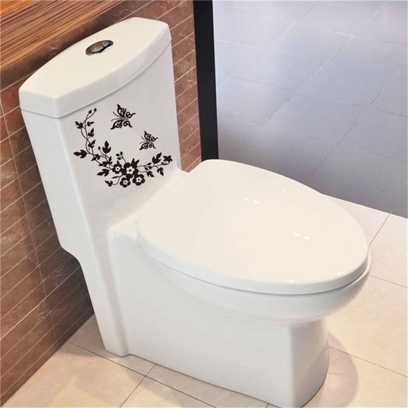 蝶の花つる浴室の壁のステッカー家の装飾壁紙デカールトイレ装飾 - Home Bathroom Wallpaper のレビューと価格