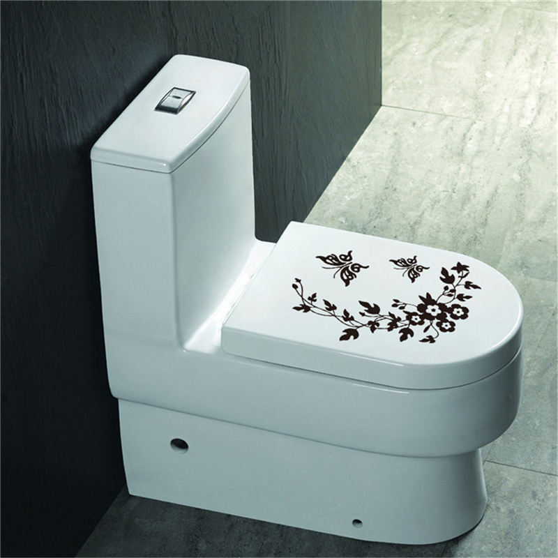蝶の花つる浴室の壁のステッカー家の装飾壁紙デカールトイレ装飾 - Home Bathroom Wallpaper のレビューと価格
