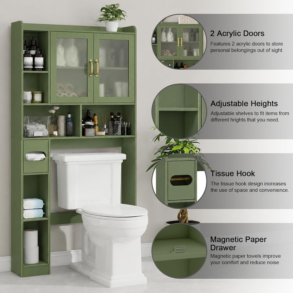 省スペースのアクリル製トイレ上収納キャビネット、家庭用、バス - Home For Bathroom のレビューと価格