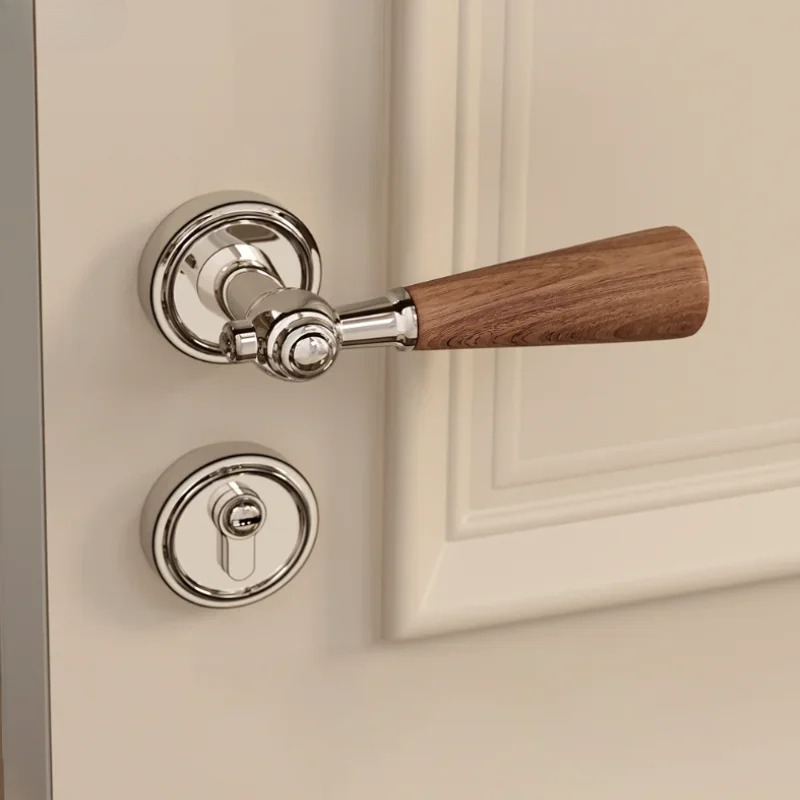 クルミ材ハンドル亜鉛合金サイレントドアロックホームセーフティ - Home Hardware Bathroom Accessories のレビューと価格
