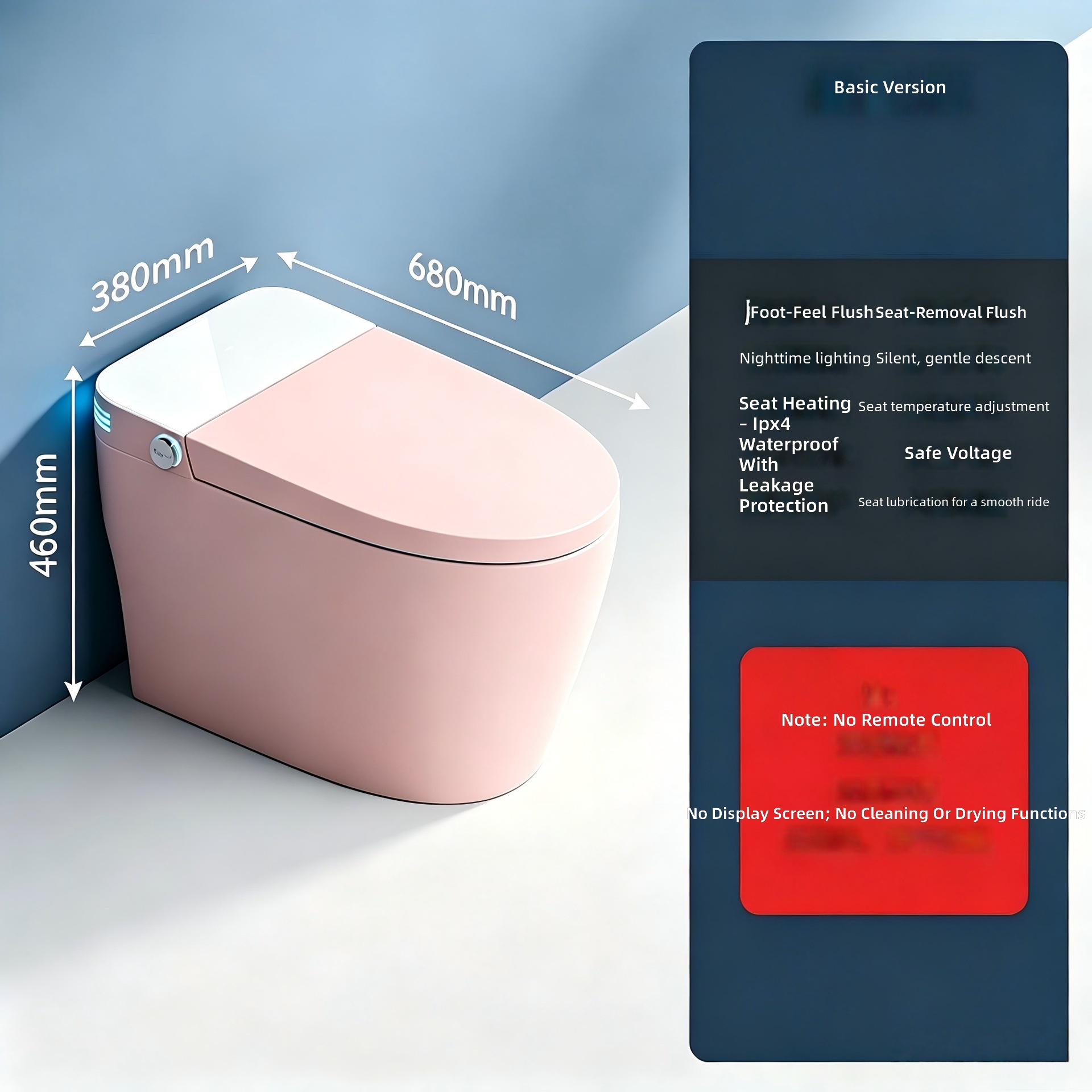 スマートトイレ、ピンク、オールインワン自動、水圧制限なし、サ - Home For Bathroom のレビューと価格