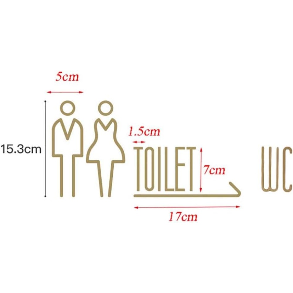粘着式真鍮製WCサイン、トイレプレート、ホテル、オフィス、家 - Home Bathroom Door Signs のレビューと価格