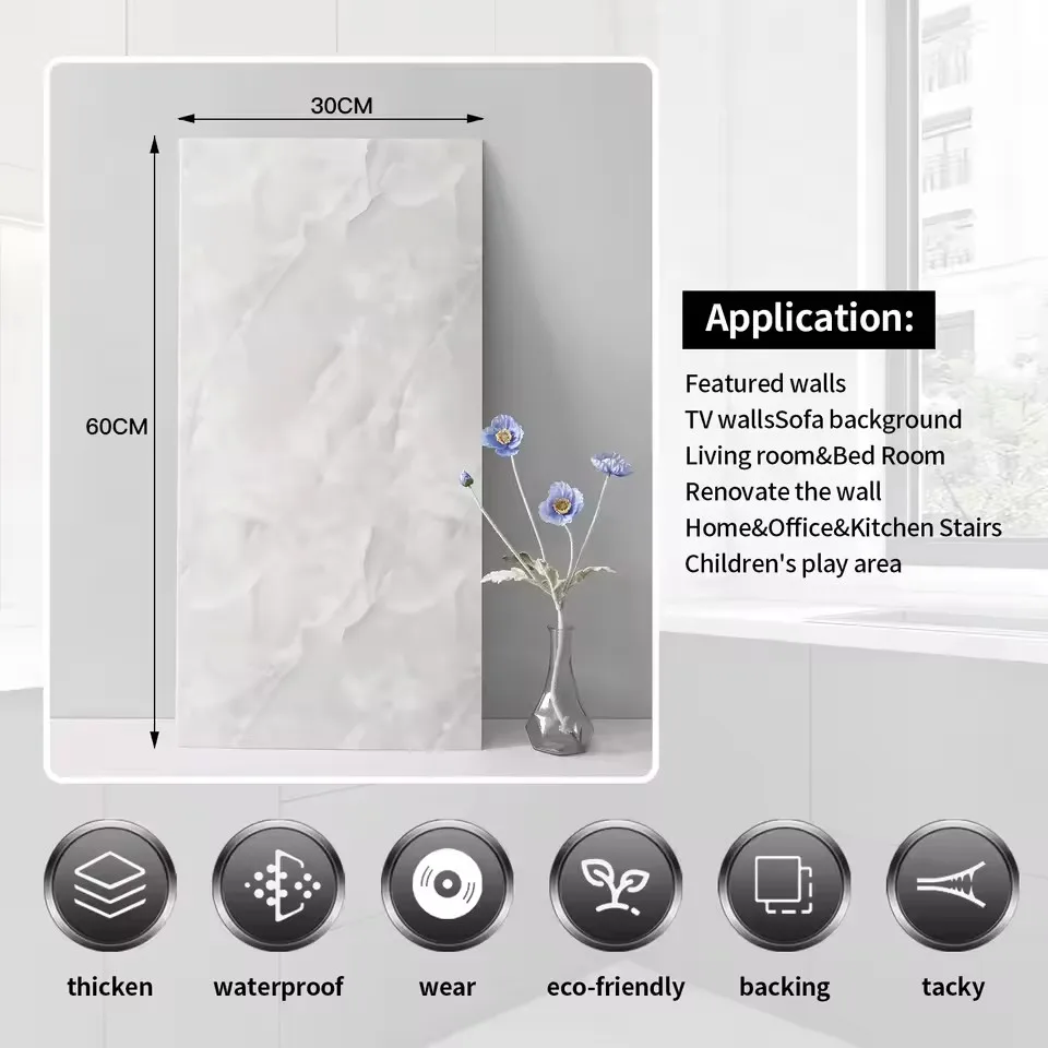 模造セラミックウォールステッカー,粘着壁紙,3D壁装飾,防水 - Home Bathroom Wallpaper のレビューと価格