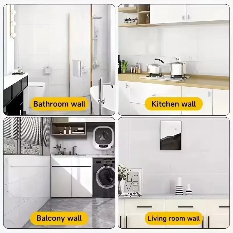 模造セラミックウォールステッカー,粘着壁紙,3D壁装飾,防水 - Home Bathroom Wallpaper のレビューと価格