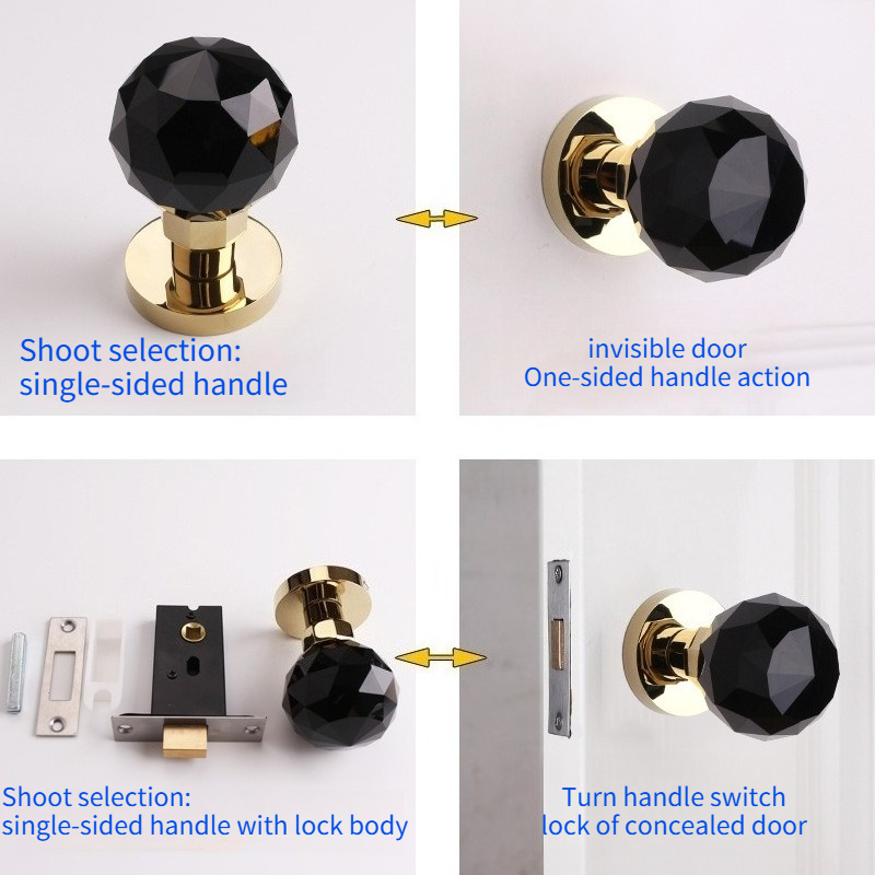 クリスタルガラス球形ロック浴室ドアロック亜鉛合金サイレントロ - Home Hardware Bathroom Accessories のレビューと価格