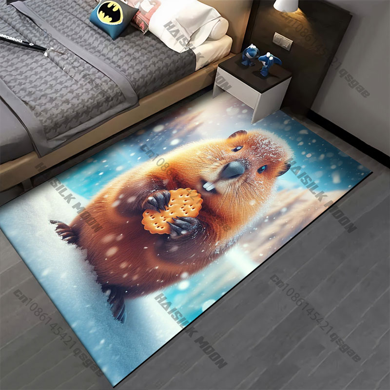冬の風景動物雪背景カーペットヨガリビングルームルーム装飾子供 - Home Bathroom Scene のレビューと価格