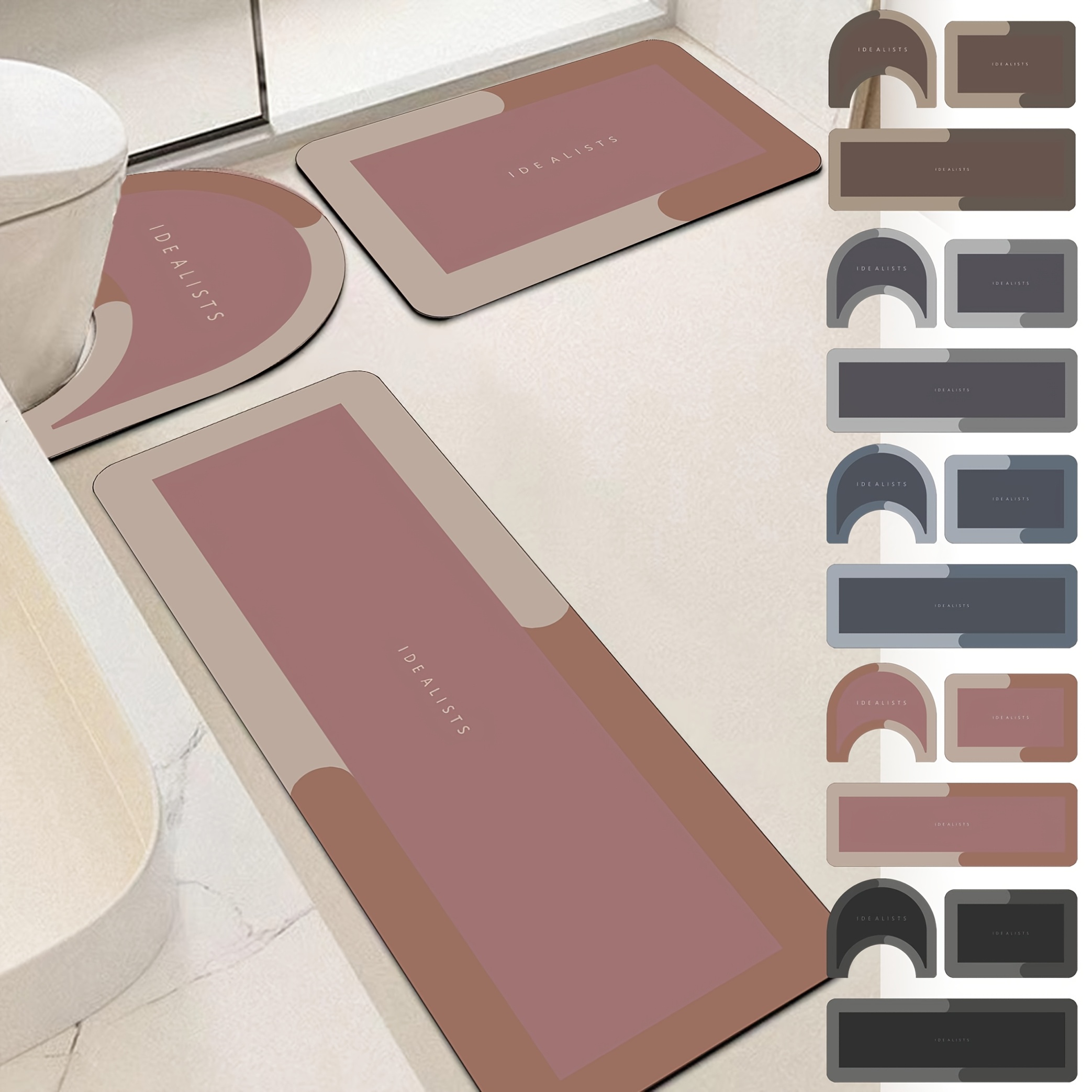 モダンミニマリストバスマットセット、バスルームラグランナーマ - Home Made Bathroom Vanity のレビューと価格