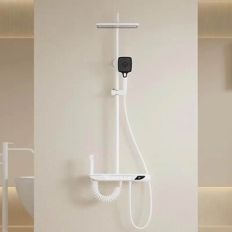 スマートデジタルサーモスタットシャワーセット真鍮ピアノキーバ - Home Bathroom Set のレビューと価格